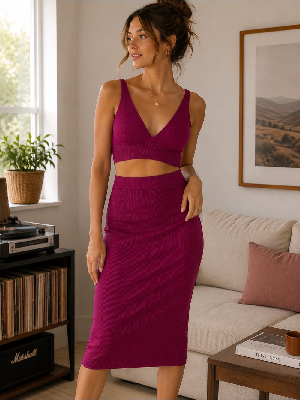 House of Harlow ribbed set